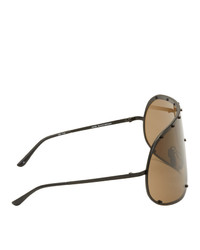 Rick Owens Brown Shield Sunglasses