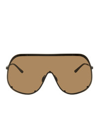 Rick Owens Brown Shield Sunglasses