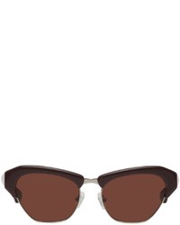 Dries Van Noten Burgundy Linda Farrow Edition Cat Eye Sunglasses