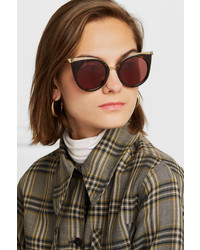 Cartier Eyewear Cat Eye Tortoiseshell Acetate And Gold Tone Sunglasses