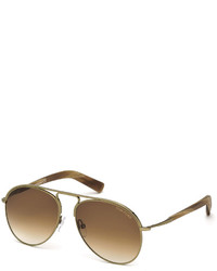 Tom Ford Cody Golden Metal Aviator Sunglasses Goldbrown