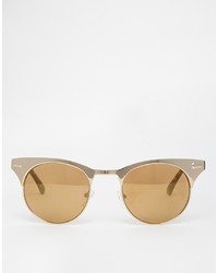 Asos Collection Half Frame Metal Cat Eye Sunglasses