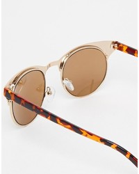 Asos Collection Half Frame Metal Cat Eye Sunglasses