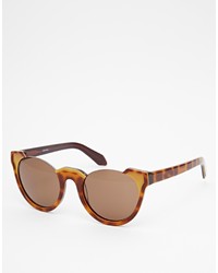 Asos Collection Handmade Acetate Round Sunglasses With Cut Away Detail
