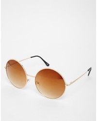 Asos Collection Oversized Metal Round Sunglasses