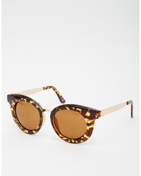 Asos Collection Ridge V Nose Chunky Round Sunglasses