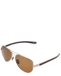 Columbia Seneca Oval Sunglassesshiny Gold Brown Black Framebrown Lensone Size