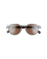 Christian Dior Dior Diorblacksuit 51mm Round Sunglasses In Shiny Blue Brown At Nordstrom