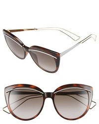 Christian Dior Dior Liner 56mm Cat Eye Sunglasses Black Palladium