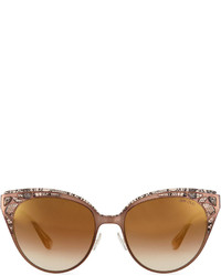Fendi Estelle Lace Pattern Cat Eye Sunglasses Brown