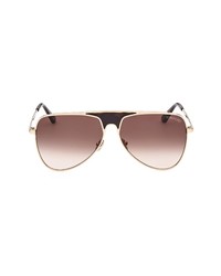 Tom Ford Ethan 60mm Gradient Pilot Sunglasses In Shiny Gold Grad Brown At Nordstrom