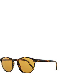 Oliver Peoples Fairmount Plastic Square Sunglasses Light Brown Tortoise