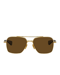 Dita Gold And Brown Flight Seven Sunglasses