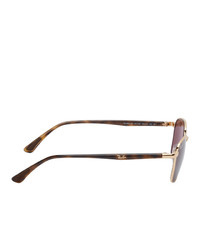 Ray-Ban Gold And Metal Square Sunglasses