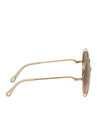 Chloé Gold And Pink Carlina Sunglasses