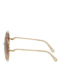 Chloé Gold And Pink Carlina Sunglasses