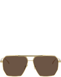 Bottega Veneta Gold Aviator Sunglasses