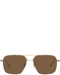 Chimi Gold Brown Aviator Sunglasses