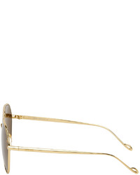 Loewe Gold Brown Pilot Sunglasses