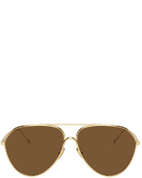 Loewe Gold Brown Pilot Sunglasses