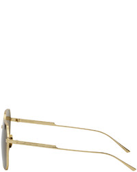 Bottega Veneta Gold Geometric Sunglasses