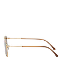 Dries Van Noten Gold Linda Farrow Edition 197 Aviator Sunglasses