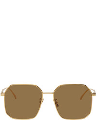 Bottega Veneta Gold Metal Square Sunglasses