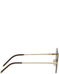 Fendi Gold Modified Aviator Sunglasses