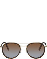 Zegna Gold Round Sunglasses