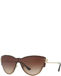 Versace Gradient Shield Cat Eye Sunglasses Brown