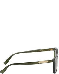 Gucci Green Transparent Acetate Rectangular Sunglasses