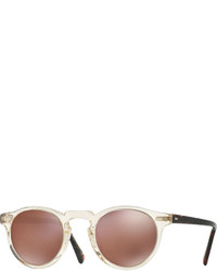 Oliver Peoples Gregory Peck 47 Limited Edition Mirrored Sunglasses Buffgarnet
