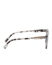 Burberry Grey Marble Rectangular Sunglasses