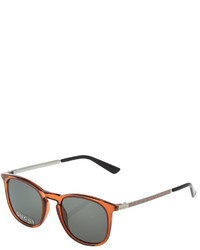 Gucci Injected Propionate Round Sunglasses Brown