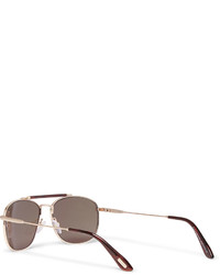 Tom Ford Marlon Aviator Style Rose Gold Tone Sunglasses