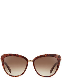 Kate Spade New York Cat Eye Sunglasses Wbar Arms Brown Havana