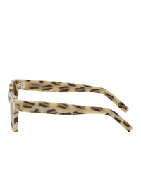 Saint Laurent Off White And Brown Leopard Sl 402 Sunglasses