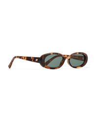 Le Specs Outta Love Oval Frame Tortoiseshell Acetate Sunglasses