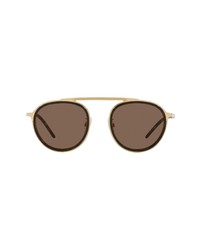 Dolce & Gabbana Phantos 53mm Round Sunglasses In Black Gunmetal At Nordstrom