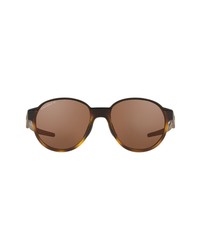 Oakley Prizm 53mm Polarized Round Sunglasses In Matte Brown Tortoiseprizm At Nordstrom