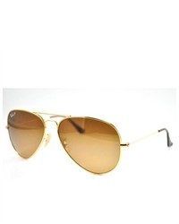 Ray-Ban Sunglasses Ray Ban Rb 8041 001m2 Gloss Gold Titanium Aviator Sunglasses With Polarized Brown Gradient Lenses
