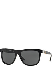 Burberry Rectangular Sunglasses With Check Detail