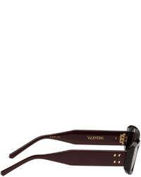 Valentino Garavani Red V Rectangular Frame Sunglasses
