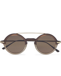 Bottega Veneta Round Frame Acetate And Gold Tone Sunglasses