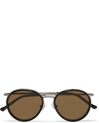Dries Van Noten Round Frame Acetate And Silver Tone Sunglasses