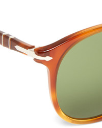 Persol Round Frame Folding Tortoiseshell Acetate Sunglasses