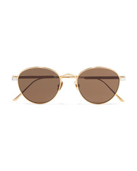 Cartier Eyewear Round Frame Gold And Silver Plated Sunglasses