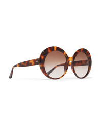 Linda Farrow Round Frame Tortoiseshell Acetate Sunglasses
