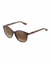 Gucci Round Havana Plastic Sunglasses Brown