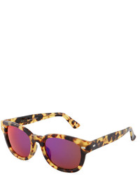 Gucci Round Havana Plastic Sunglasses W Mirror Lenses Brown